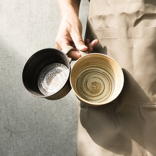 Creative Handmade Retro Pottery Coffee Cup & Plate Set