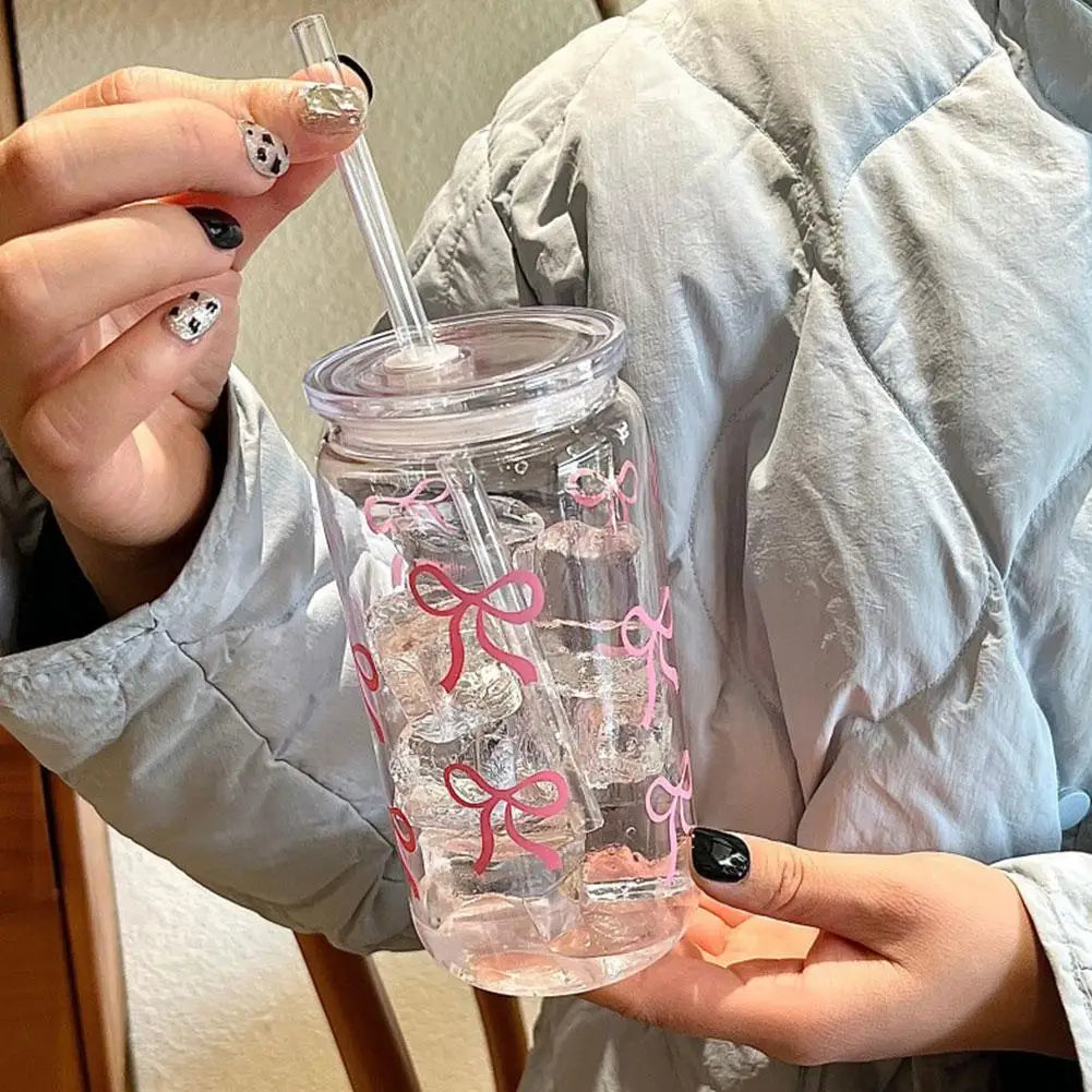 Pink Bow Aesthetic Drinking Cup