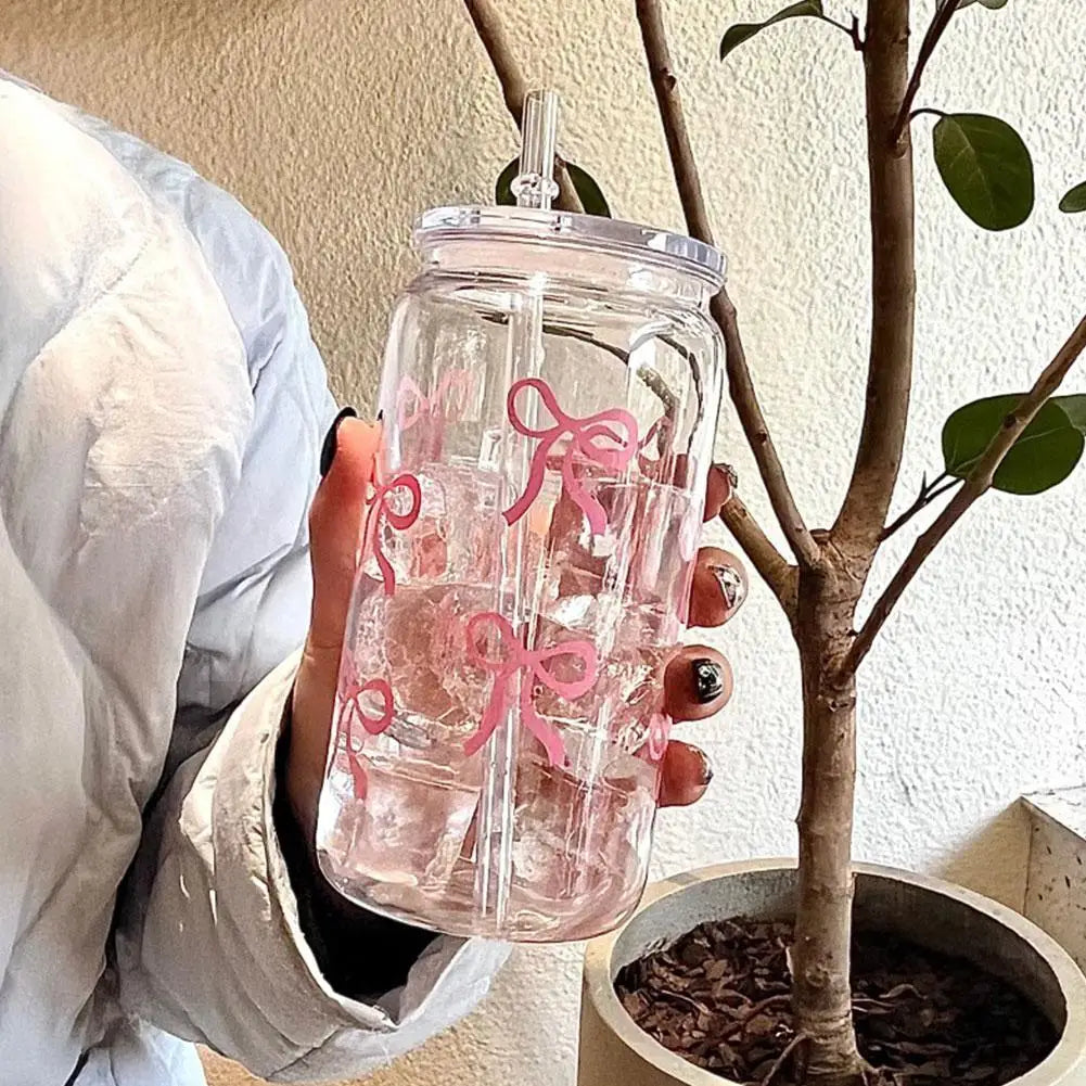 Pink Bow Aesthetic Drinking Cup