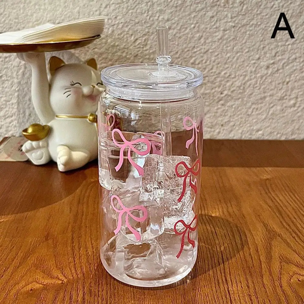 Pink Bow Aesthetic Drinking Cup
